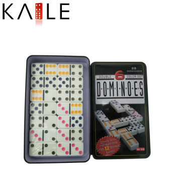 Juego de dominós de alta calidad en caja de estaño al por mayor